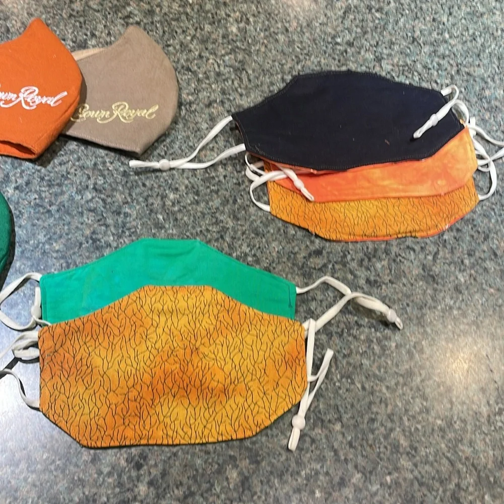 Crown Royal lot of 11 separate face masks made from cocktail bags many colors